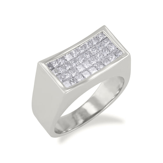 Curved Invisible Set Princess Cut Band 0.93ct