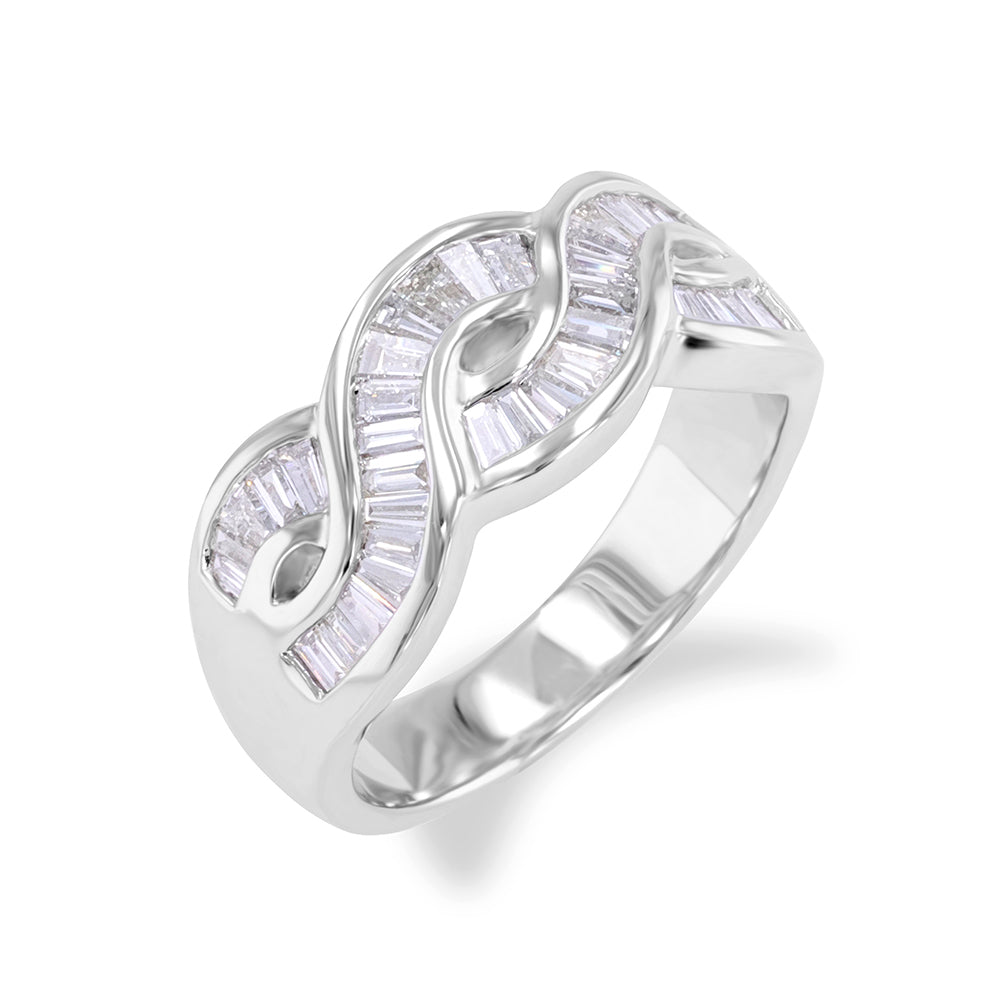 Braided Baguette Diamond Ring 0.82ct