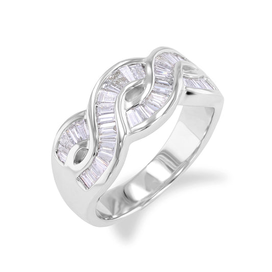 Braided Baguette Diamond Ring 0.82ct
