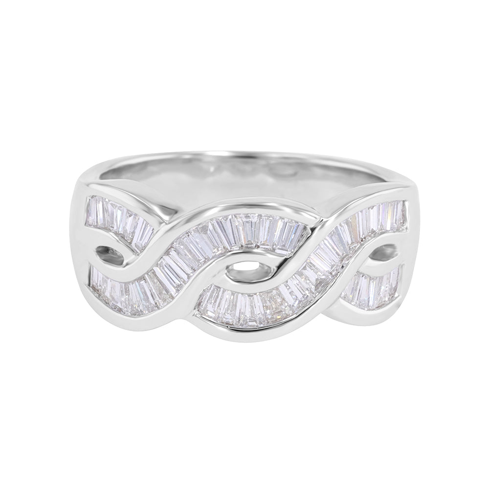 Braided Baguette Diamond Ring 0.82ct