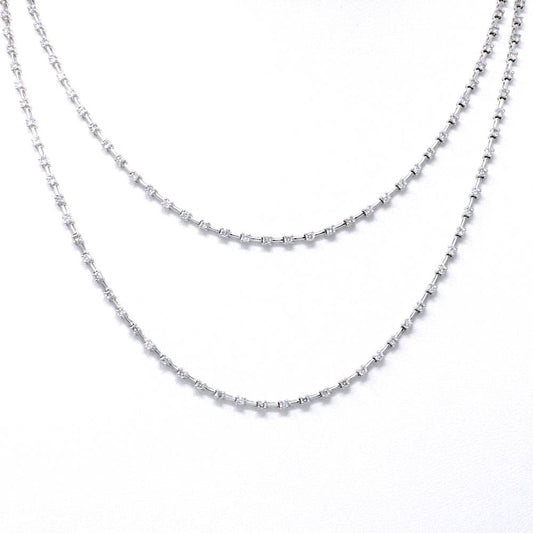 Two Row Diamond Necklace 4.44ct