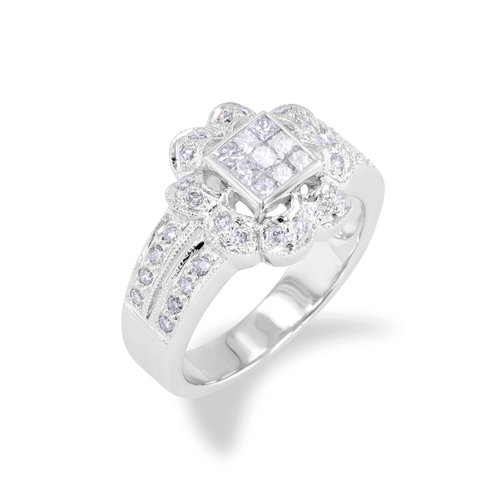 Flower Cluster Diamond Ring 0.56ct