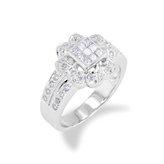 Flower Cluster Diamond Ring 0.56ct
