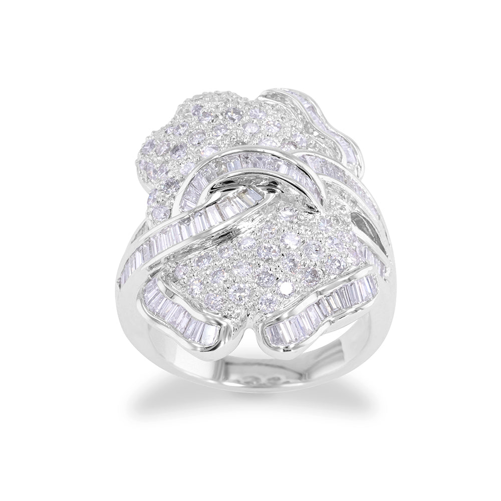 Baguette And Round Diamond Design Ring 2.16ct