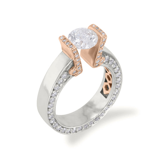 Floating Round Diamond with Side Profile Halo 1.96ct