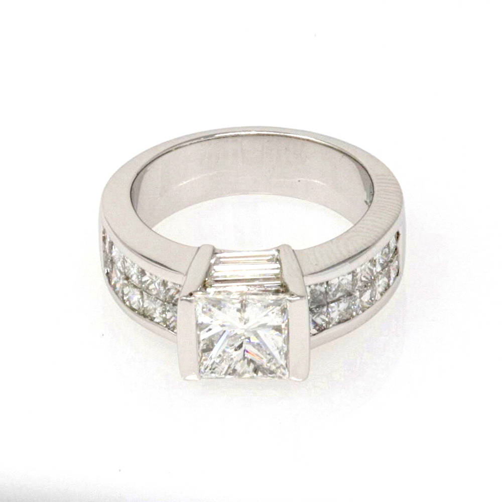 Platinum Princess-Cut Engagement Ring 4.12ct