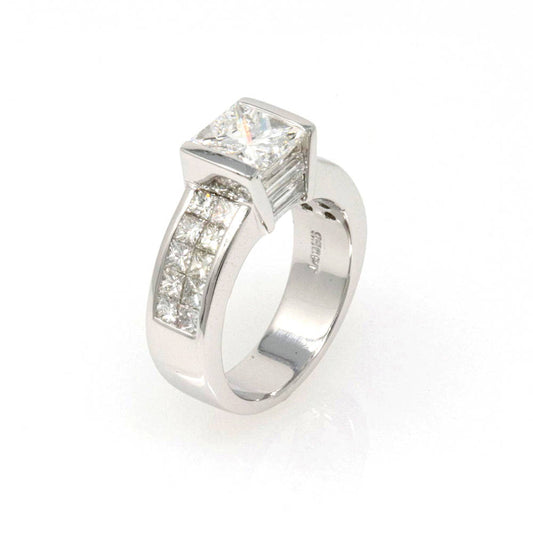 Platinum Princess-Cut Engagement Ring 4.12ct