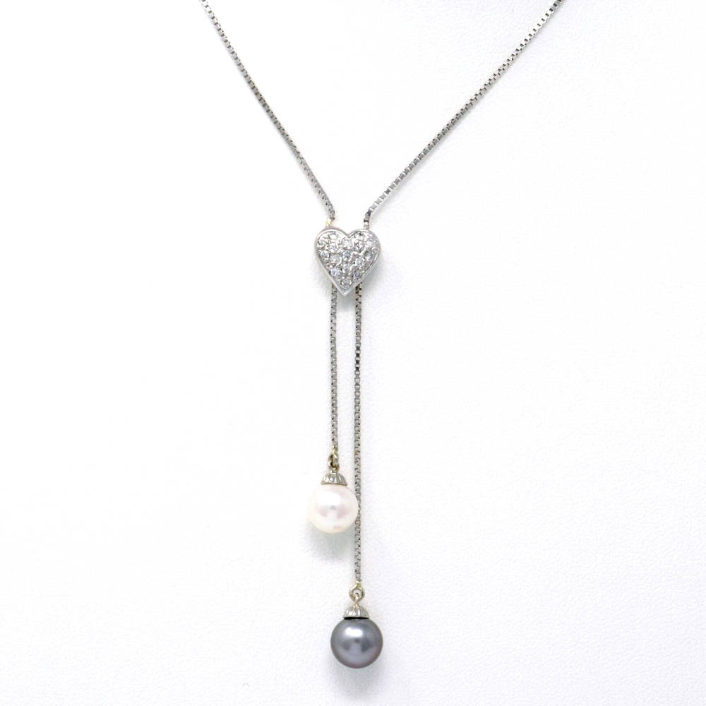 Round Pearl Drop Necklace 0.25ct