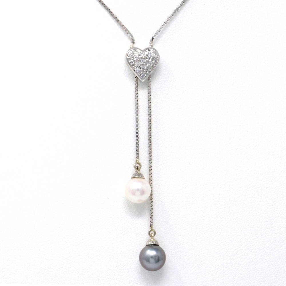 Round Pearl Drop Necklace 0.25ct