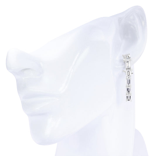 Cushion and Emerald Cut Drop Earrings 6.59ct