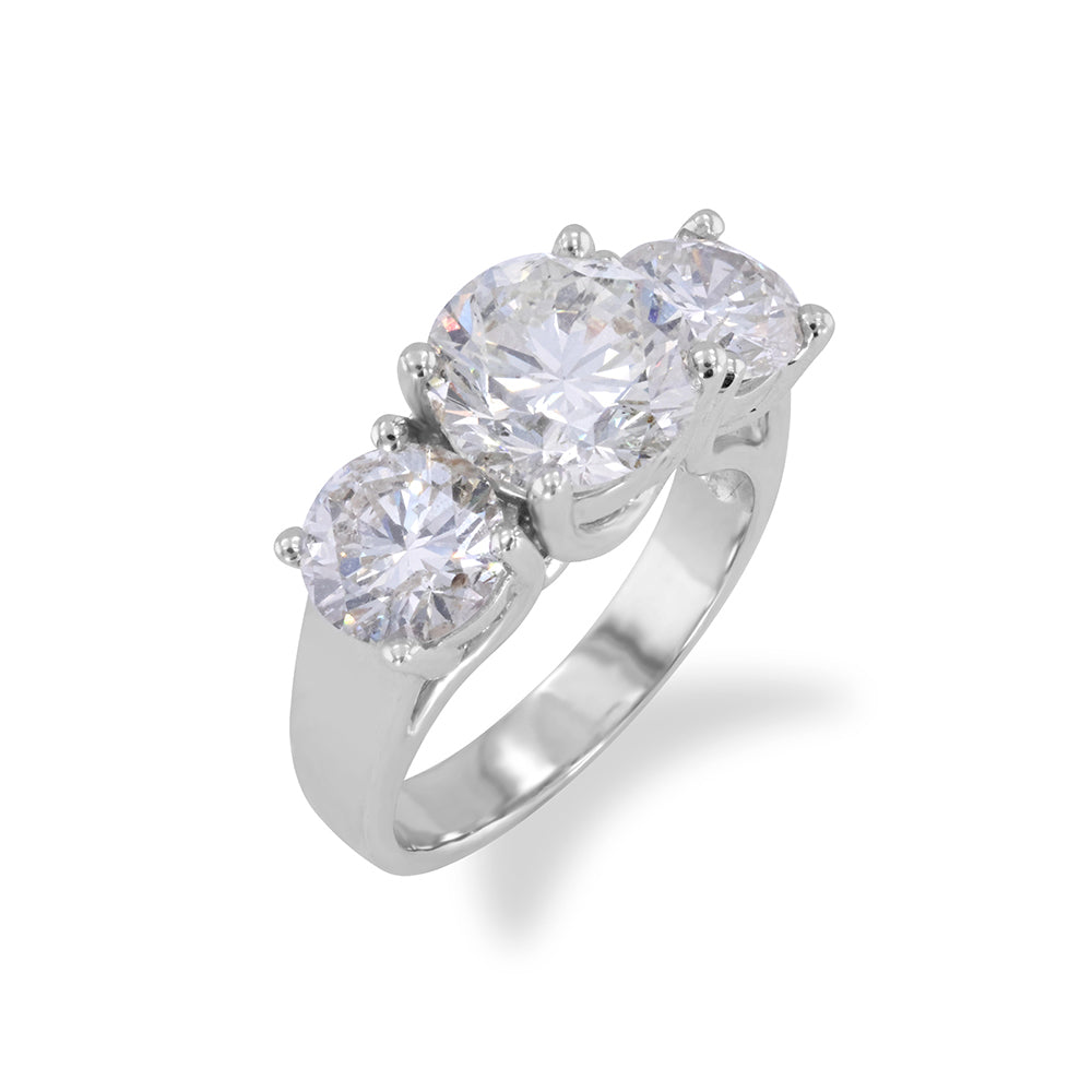 Round Three Stone Engagement Ring 5.36ct