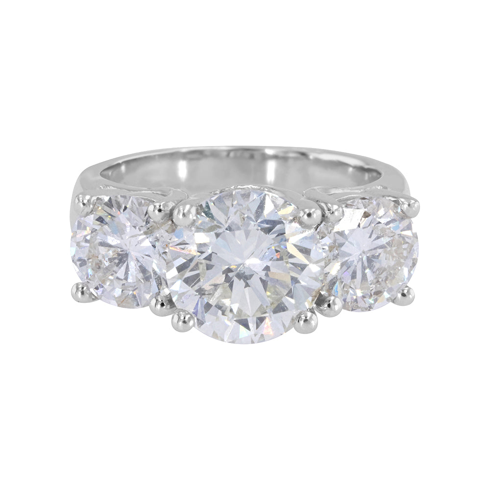 Round Three Stone Engagement Ring 5.36ct