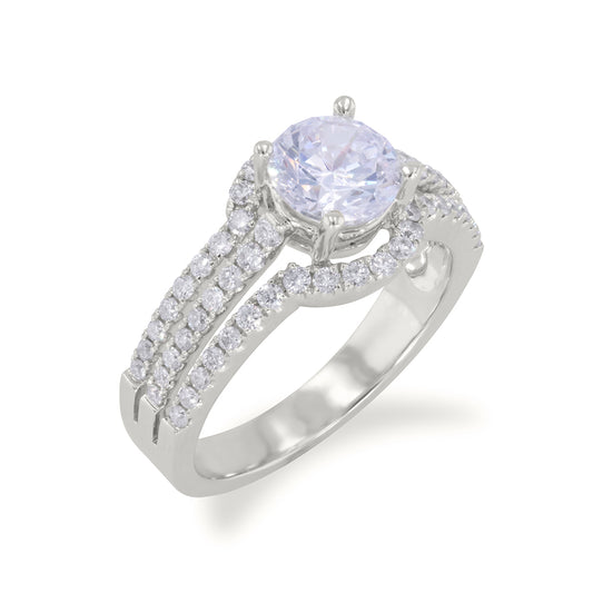 Lab Grown Diamond Center with Natural Pavé Diamonds 1.50ct