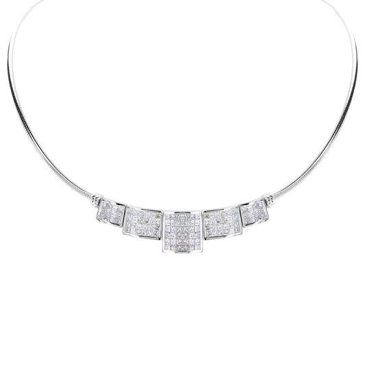 Princess Cut Invisible Diamond Necklace