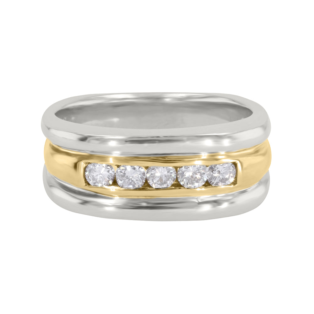 Two-Tone Square Shape Band 0.46ct