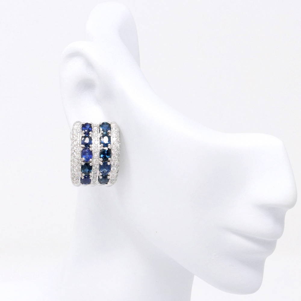 Sapphire Cuff Earrings 6.41ct