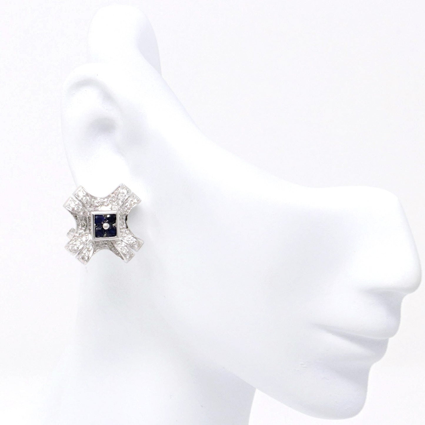 Sapphire and Diamond Earrings 1.49ct