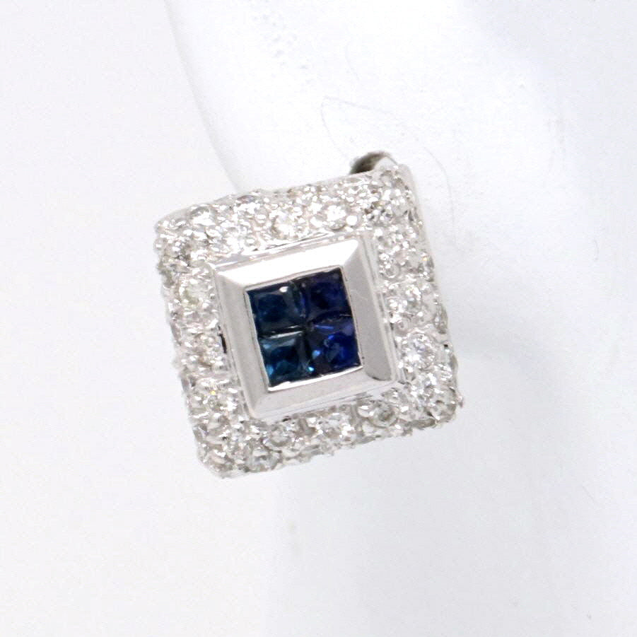 Princess Cut Sapphire Earrings 1.52ct