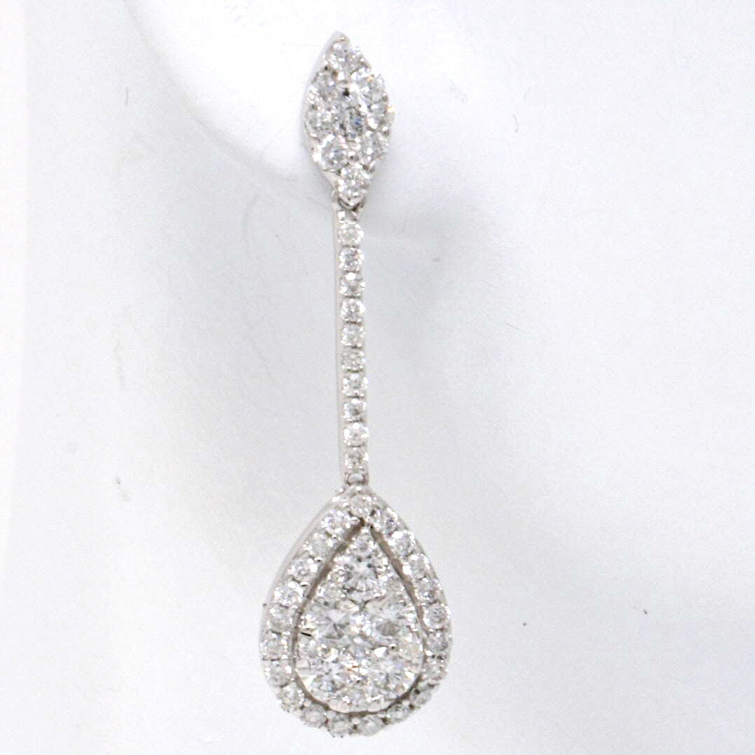 Pear Drop Diamond Earrings 1.92ct