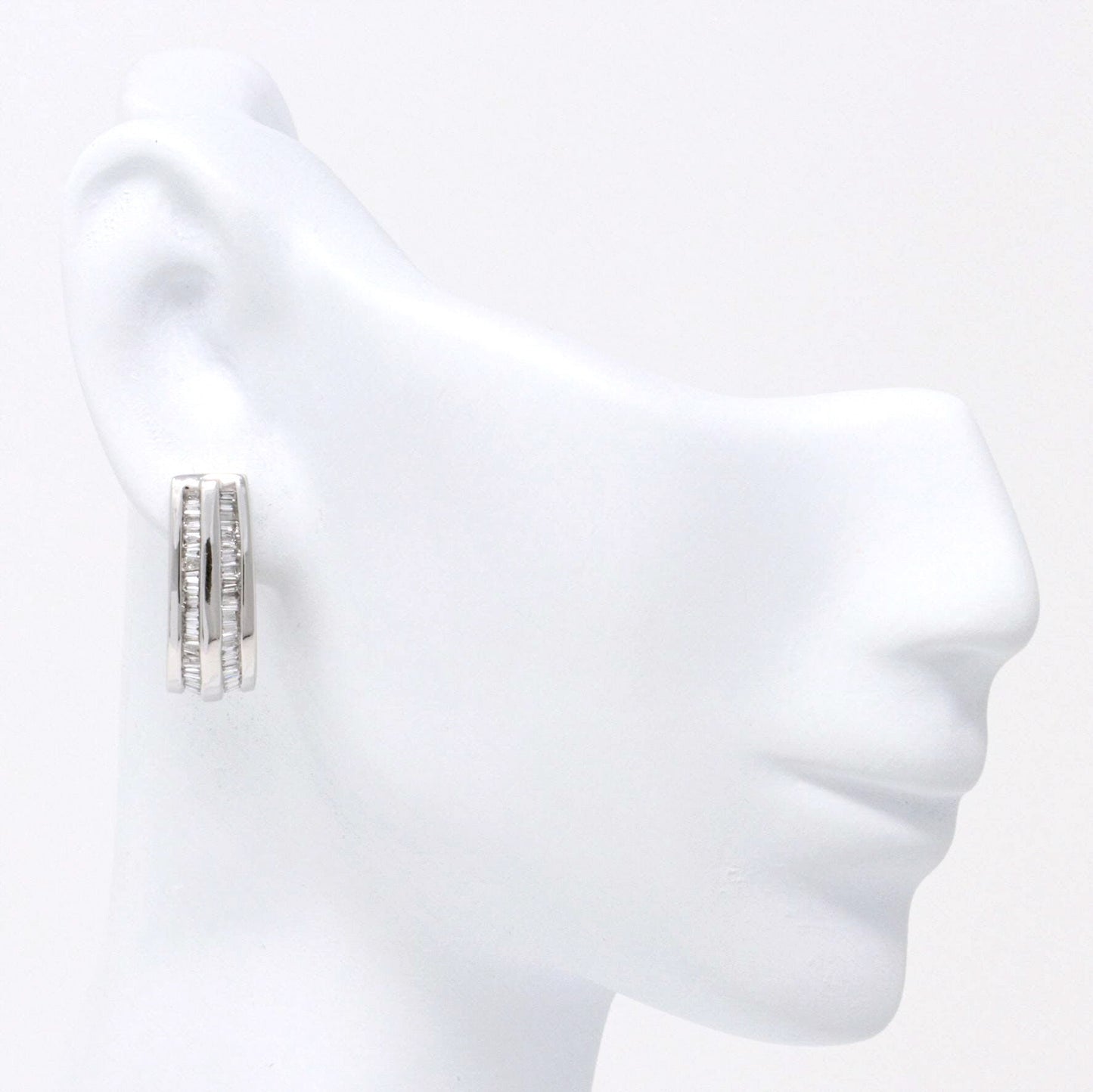 Channel Set Baguette Earrings 1.07ct