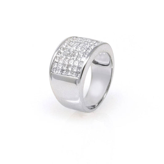 Invisible-Set Tapered Diamond Ring 1.80ct
