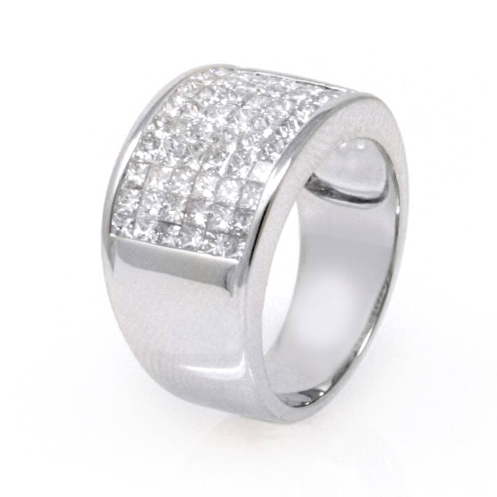 Invisible-Set Tapered Diamond Ring 1.80ct