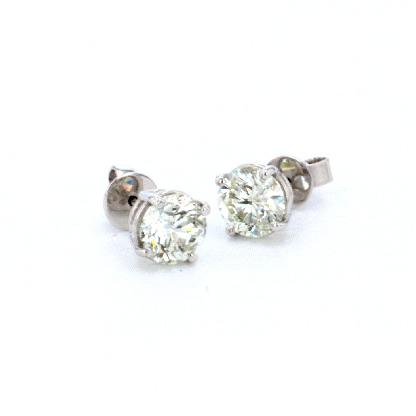 Round Diamond Stud Earrings 2.96ct