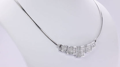 Princess Cut Invisible Diamond Necklace