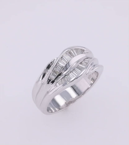 Baguette Diamond Wave Ring 0.59ct