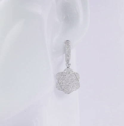 Pavé Diamond Flower Earrings 2.17ct