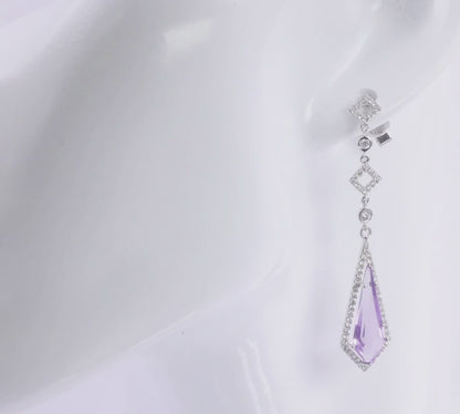 Dazzling Amethyst and Diamond Earrings 25.86ct
