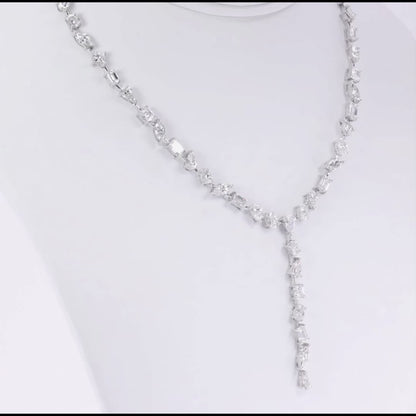 Mixed Shape Lab Grown Diamond Lariat Necklace 14.53ct