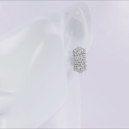 Large Iced Out Diamond Cuff Earrings 4.20ct