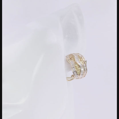 Baguette Diamond and Yellow Sapphire Earrings 2.95ct