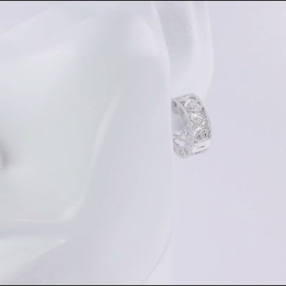 Milgrain Heart Diamond Cuff Earrings 0.14ct
