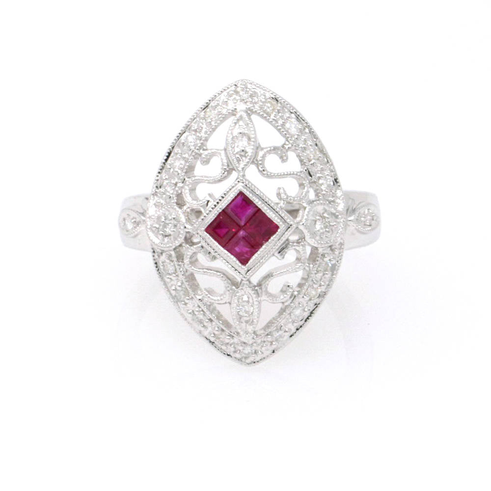 Ornate Ruby Ring 0.73ct
