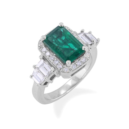 Opulent Emerald and Diamond Ring 4.56ct