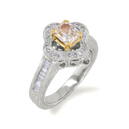 Art Deco Yellow Diamond Ring 1.14ct
