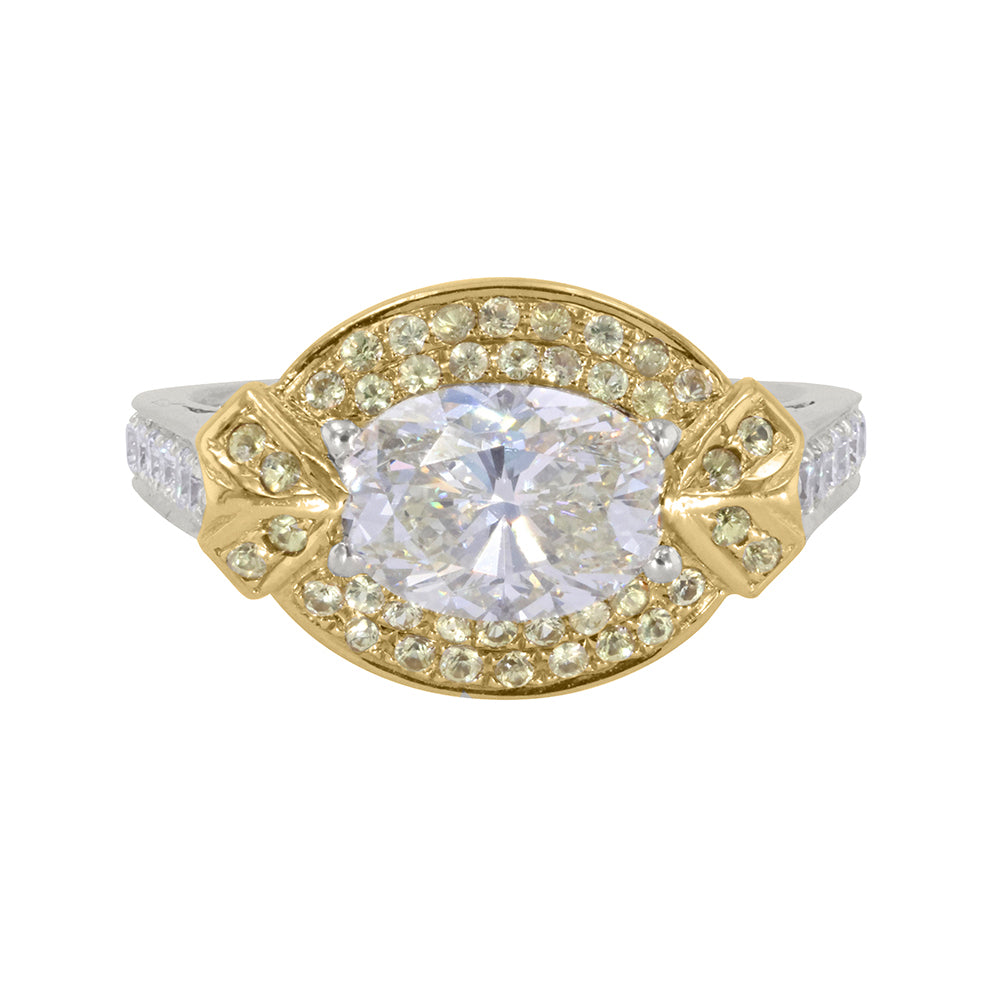East West Oval Diamond Ring 2.10ct