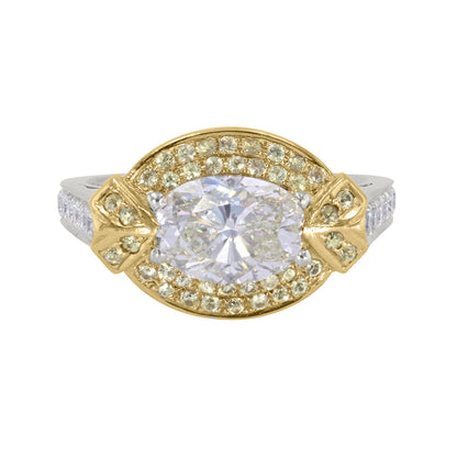 East West Oval Diamond Ring 2.10ct