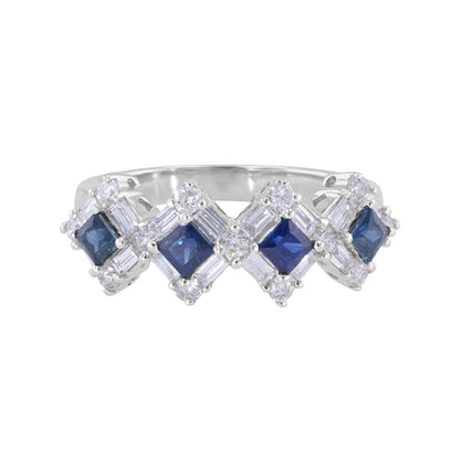 Sapphire and Baguette Diamond Ring 1.35ct