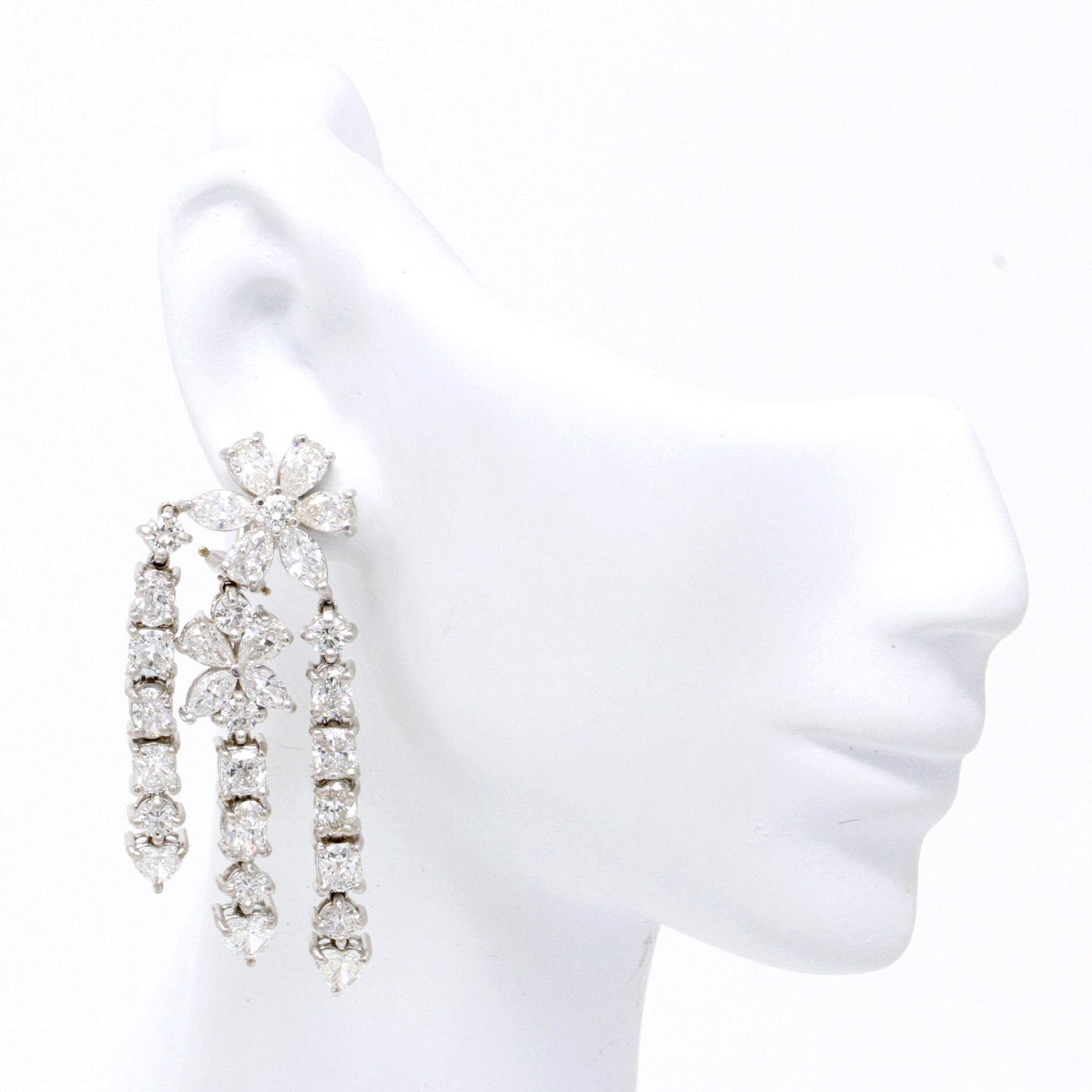 Dripping Flower Diamond Earrings 26.84ct