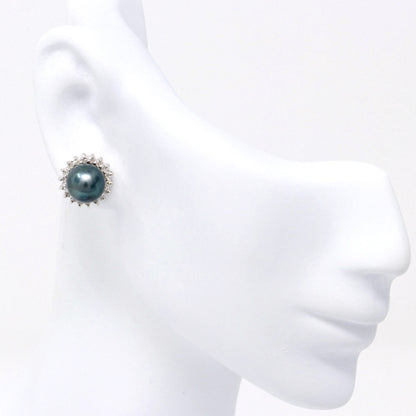 Tahitian Pearl Diamond Earrings 0.27ct