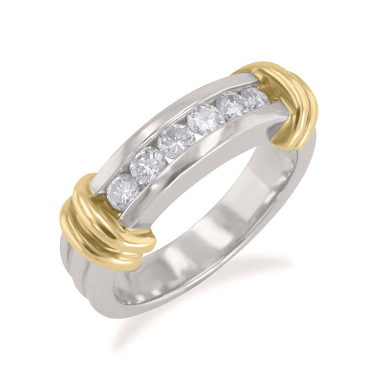 Platinum and 18K Yellow Gold Diamond Band 0.40ct