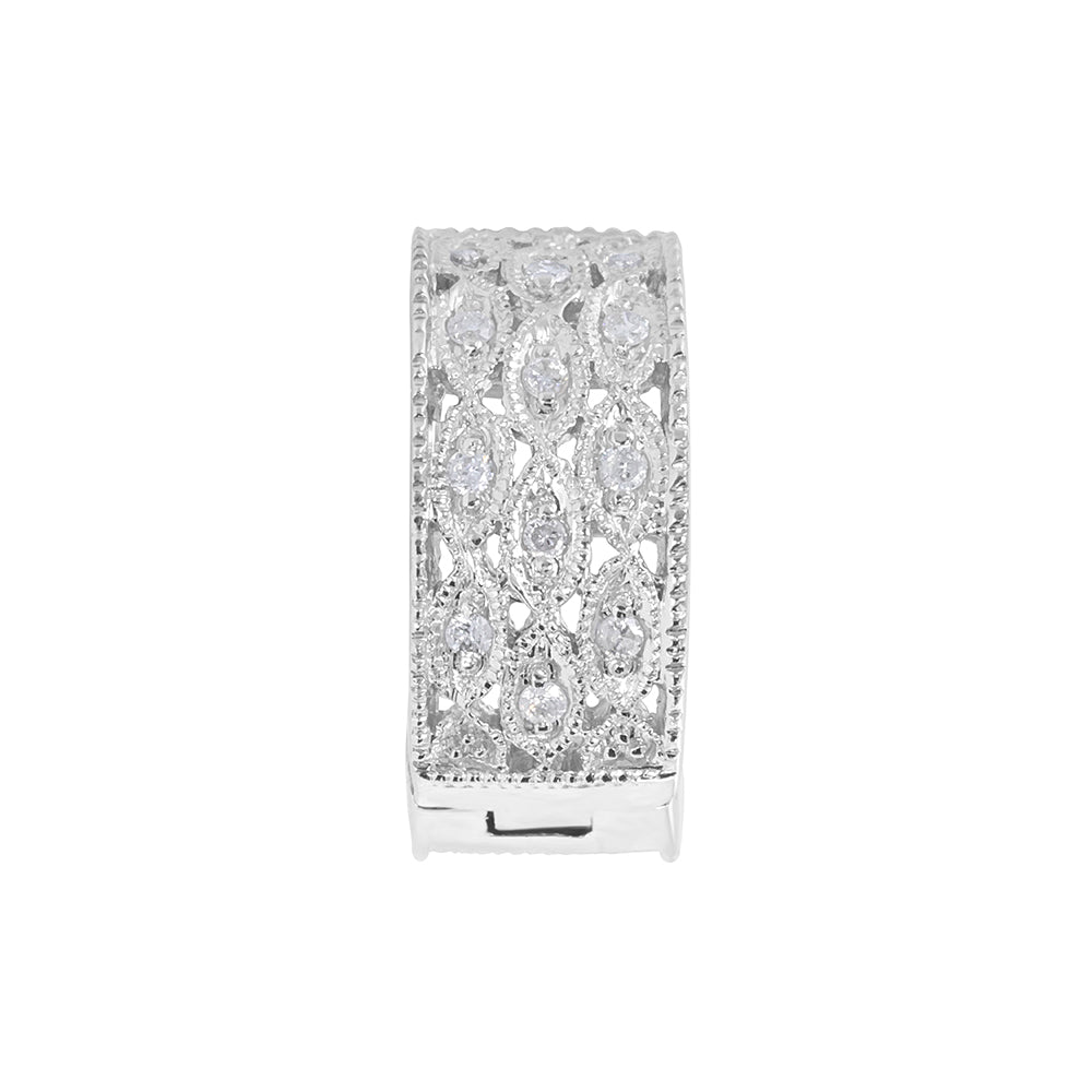 Milgrain Diamond Cuff Earrings 0.21ct