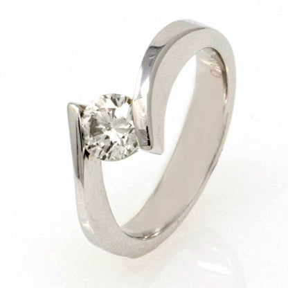 Bypass Solitaire Engagement Ring 0.59ct