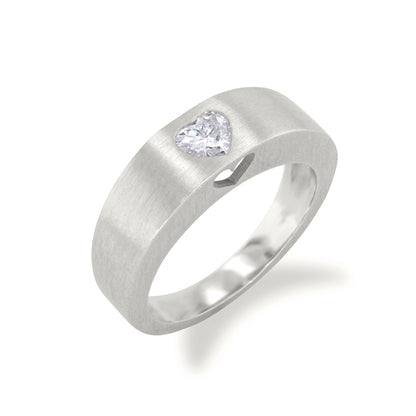 Heart Diamond Platinum Ring 0.35ct