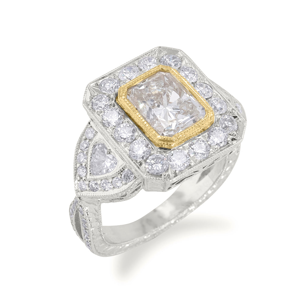 Fancy Light Yellow Radiant Cut Diamond Ring 4.36ct