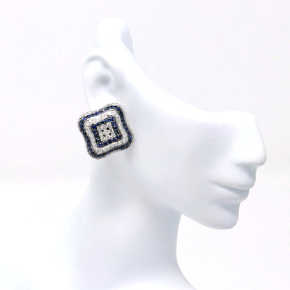 Sapphire and Diamond Earrings 4.08ct
