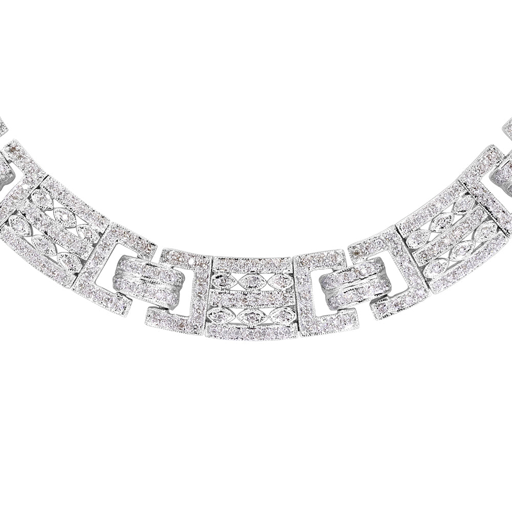 Embellished Diamond Link Necklace 5.84ct